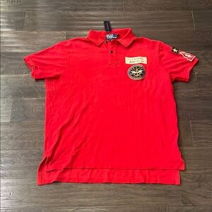 Polo Ralph Lauren Tiger Naval Training Shirt Flight Deck Custom Fit Mens Size XL